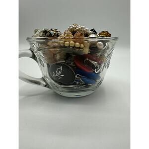 ✨ Vintage Savannah Glass Mystery Jewelry Jar - Clip-Ons ✨